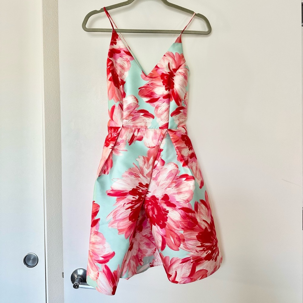 Anthropologie Floral Structured Wedding Guest Dress Size 5